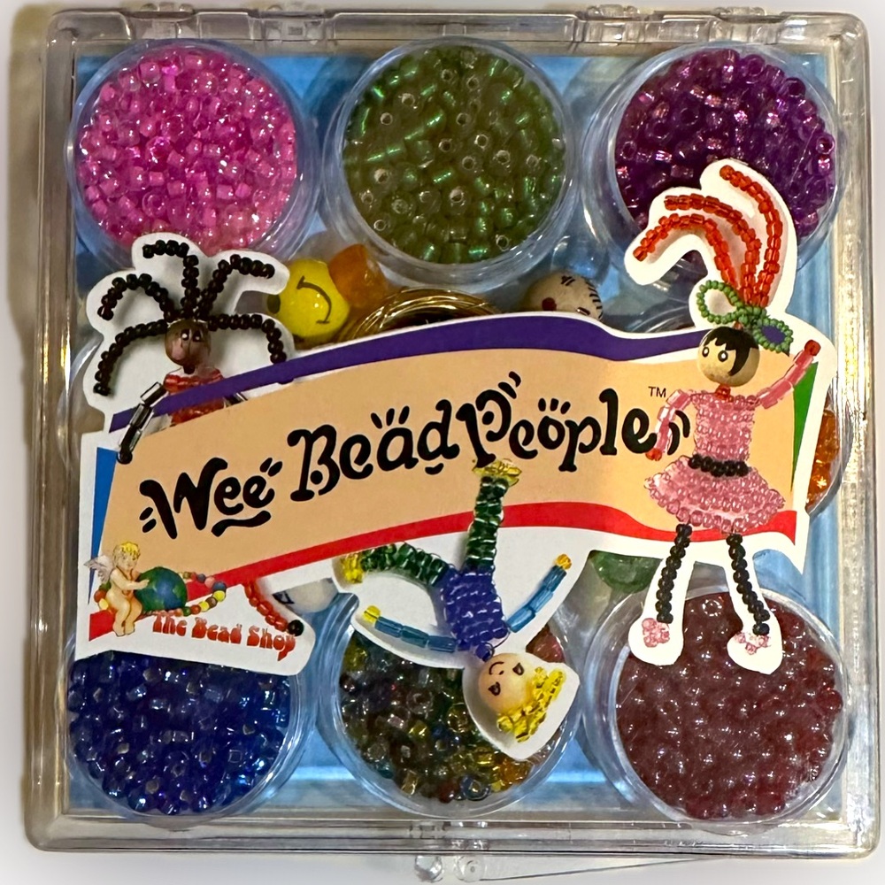 VTG 1998 RARE WEE BEAD PEOPLE SEALED THE BEAD SHOP CRAFT GLASS BEADS PIN PENDANT
